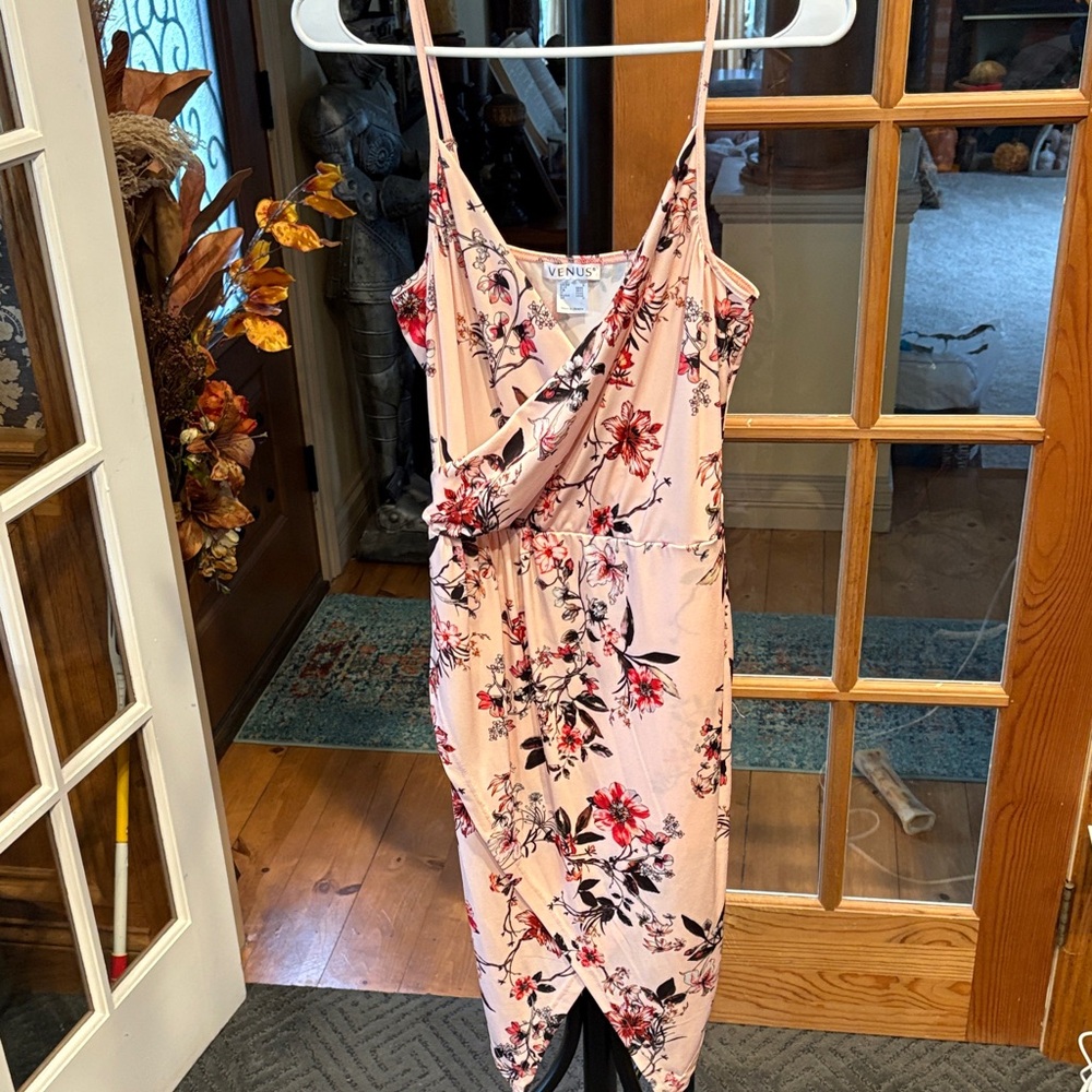 Asymmetrical Floral Pink Dress